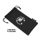 Black glasses pouch with a glowing moon cartoon character and the phrase 'Growing From Within', ideal for stylish eyeglass storage