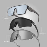 Three pairs of sunglasses labeled 'Omega Shades', 'Elevate', and 'Polarized' with Losreyes branding on a gray background.