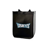 Elegant black gift bag from Los Reyes, photographed from the front angle on a neutral background