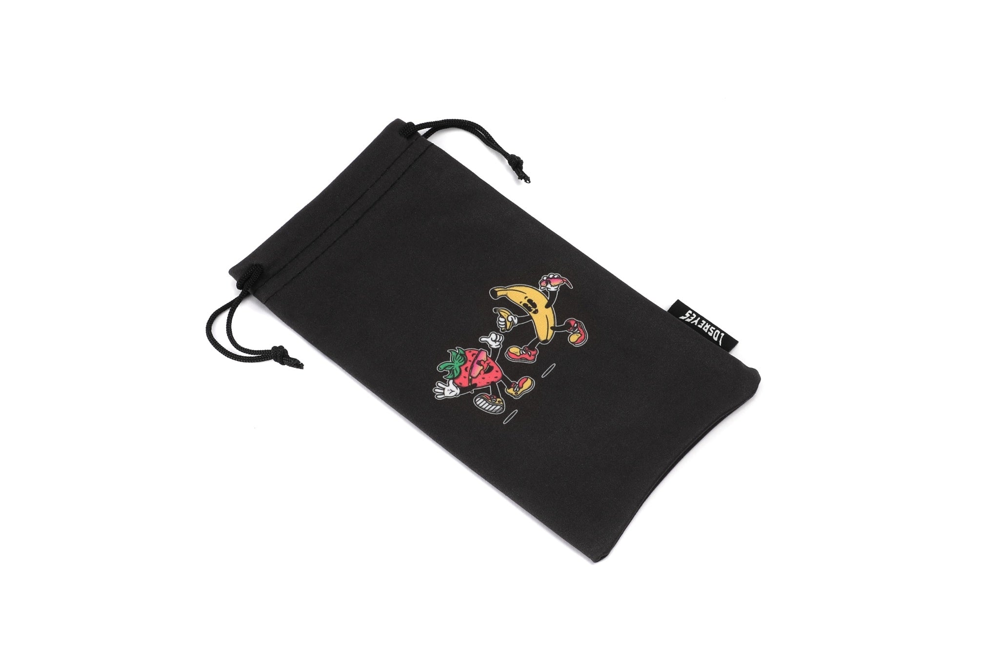 Strawberry Banana Split character design on LosReyes Candy Collection sunglasses pouch for kids and youth