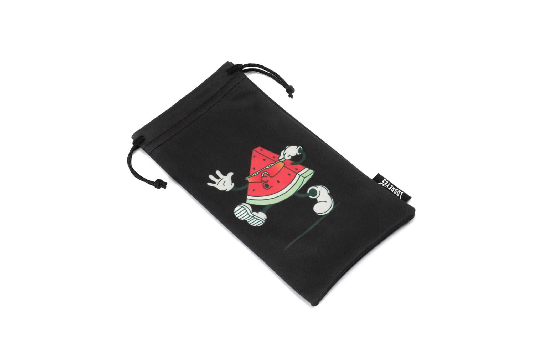 Watermelon character design on LosReyes Candy Collection sunglasses pouch for kids and youth.