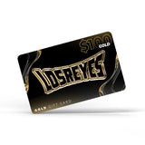 LosReyes Gold $100 digital gift card featuring metallic gold logo on a black background, perfect for redeeming premium sunglasses and accessories online.