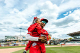 Devonta Smith celebrating 2026 celebrity game with his daughter