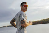 Man wearing LosReyes sports sunglasses for outdoor running and everyday performance