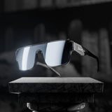 Hades polarized sunglasses with durable acetate construction and scratch-resistant, sweat-safe lenses displayed in a fiery lava-themed setting.