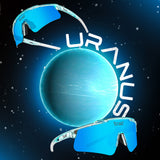 Uranus edition: Light blue and blue youth sunglasses. Cosmic style, all-day comfort.