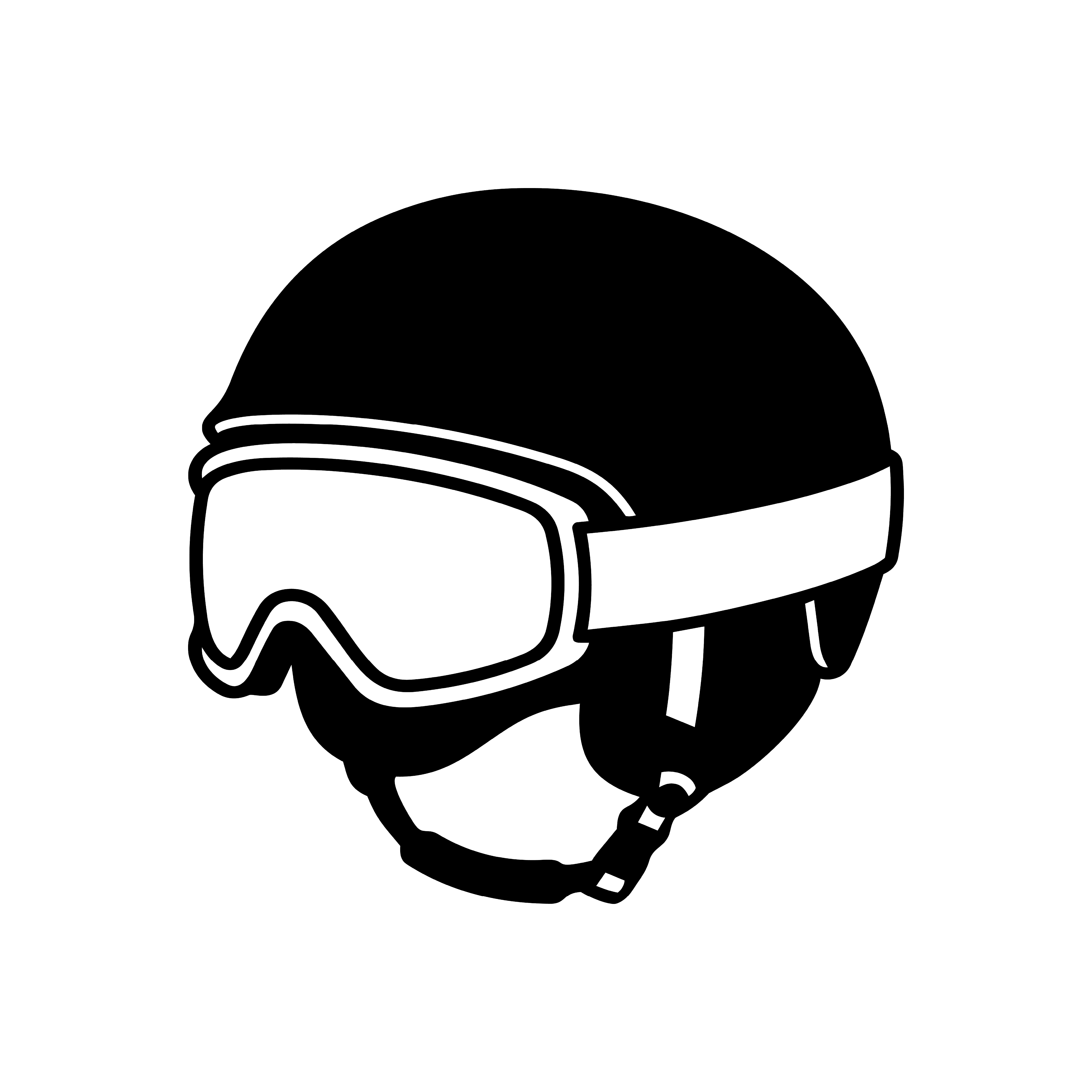 Black helmet with goggles on a white background Losreyes