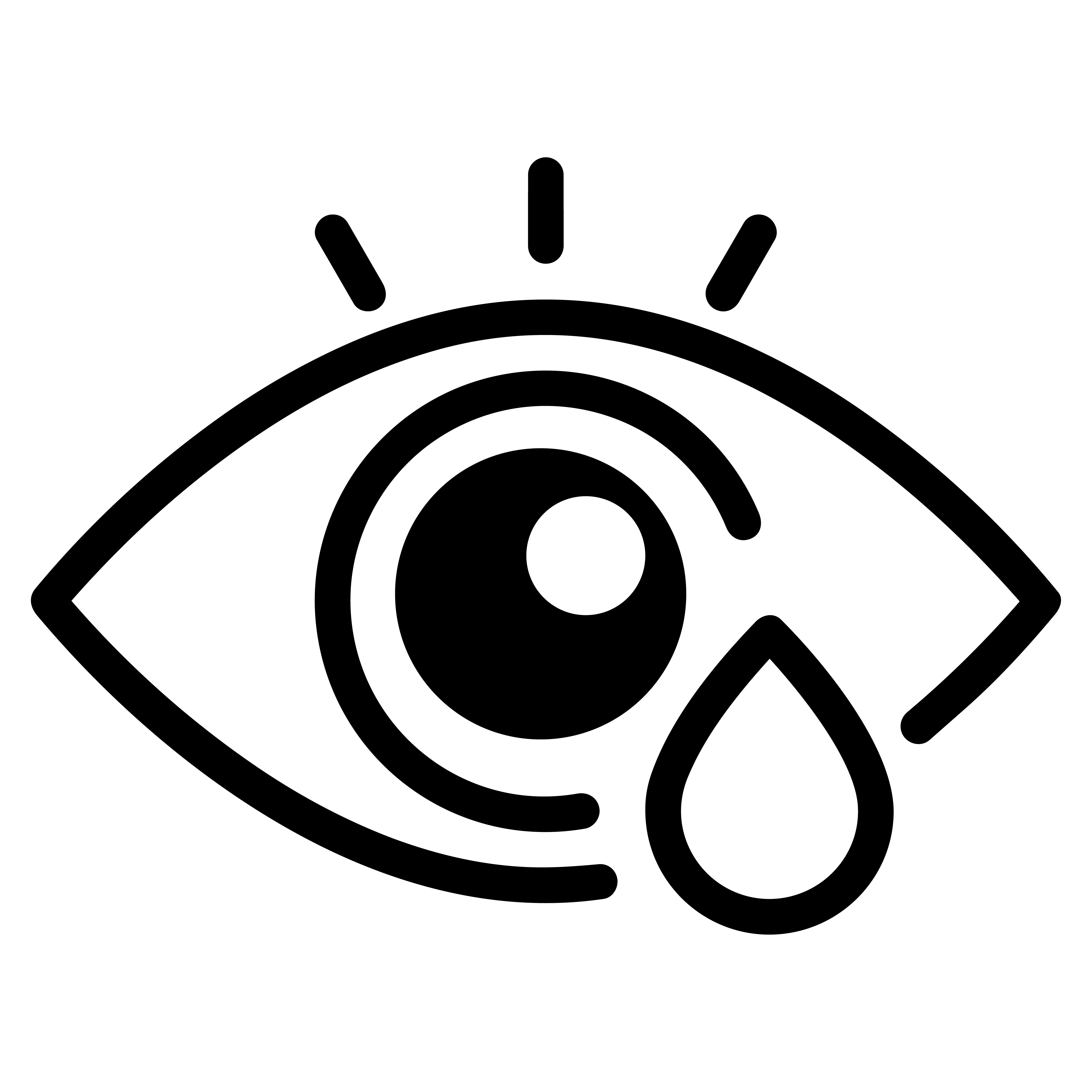 Icon representing reduced eye fatigue from blue light filtering sunglasses during screen use