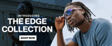 Athlete wearing reflective shield sports sunglasses from the Edge Collection during urban outdoor training