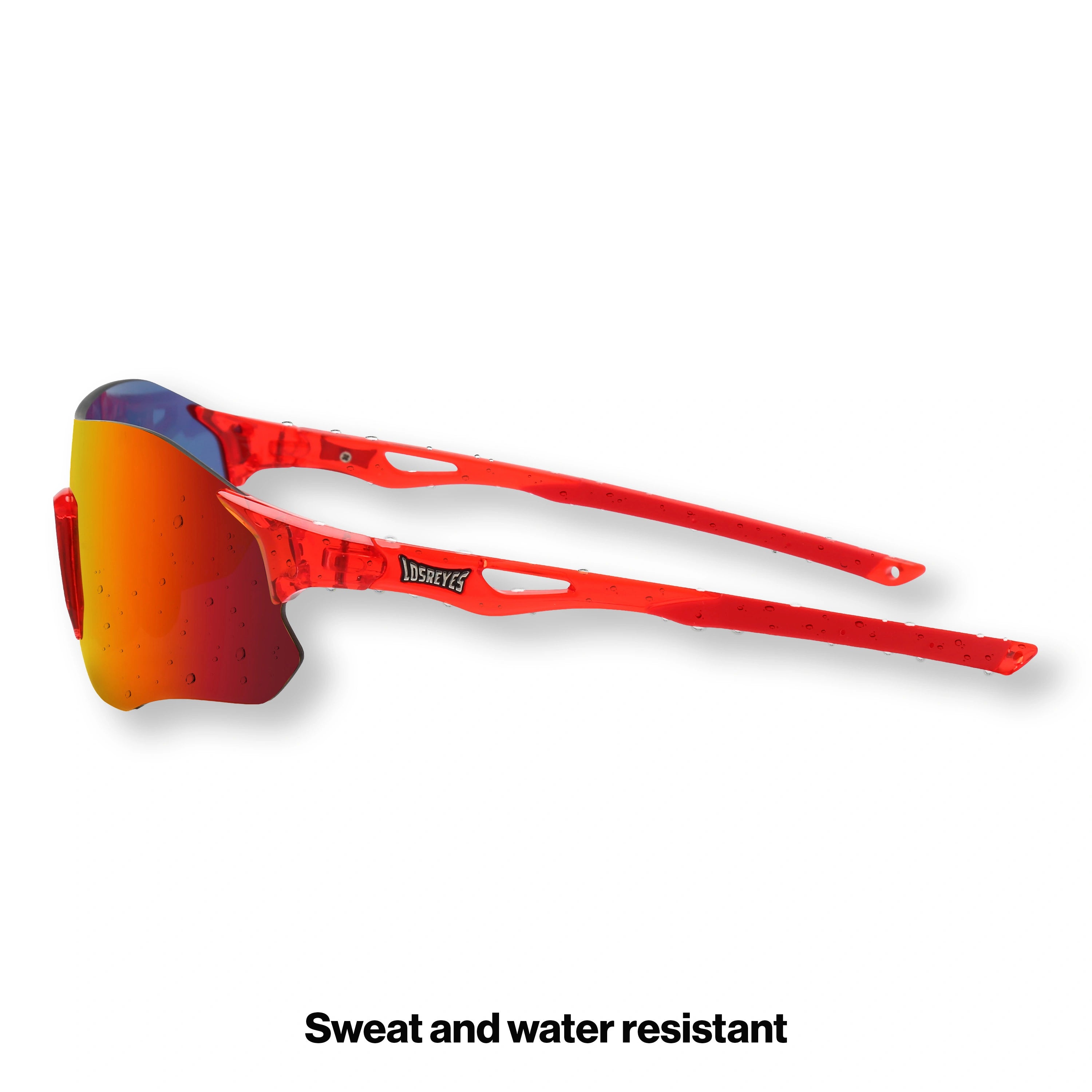 EDGE LAVA red performance sports sunglasses lightweight frame side view