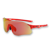 EDGE LAVA red performance sports sunglasses lightweight frame side view
