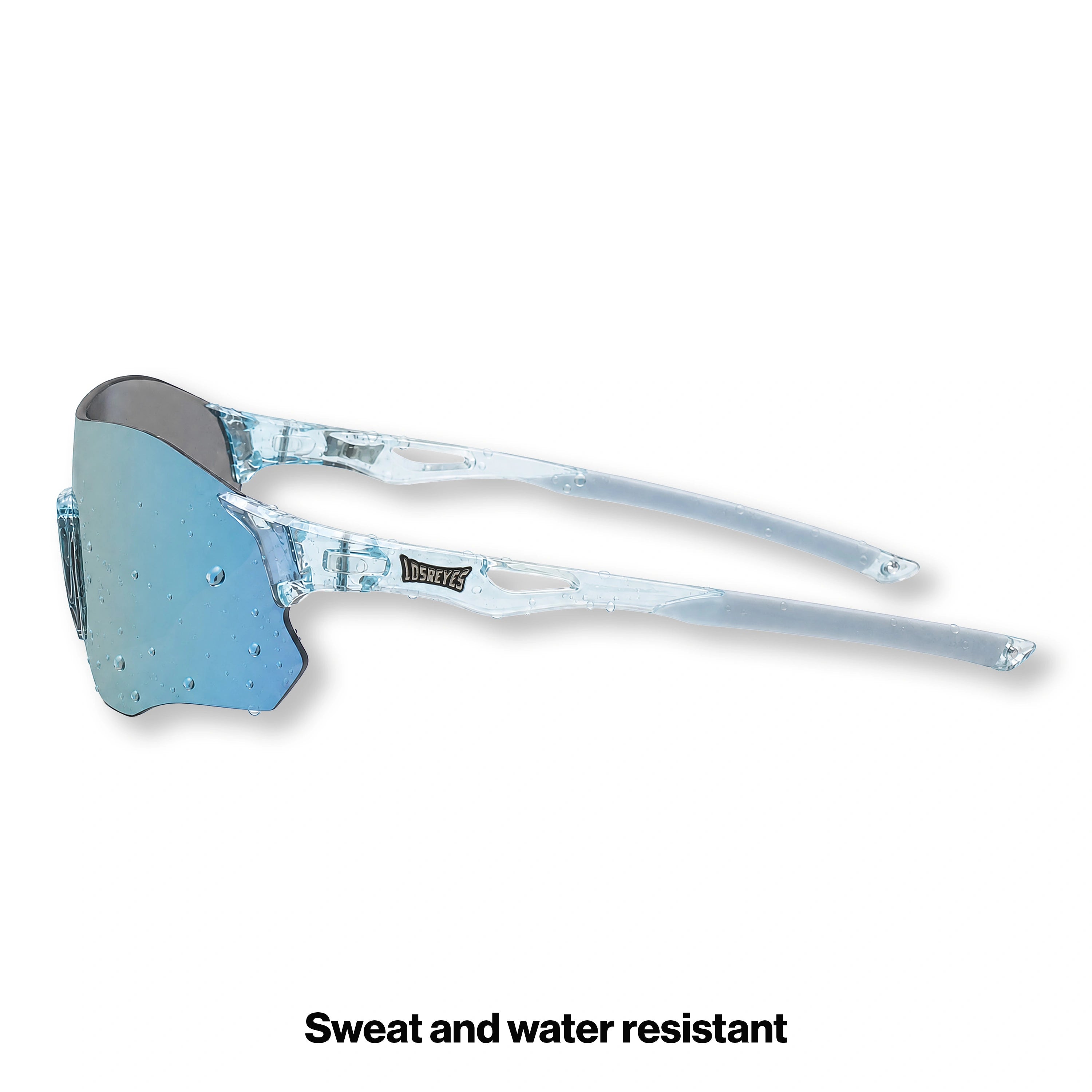 EDGE OCEAN blue lightweight performance running sunglasses side view