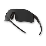 Angled view of EDGE Shadow running sunglasses with dark shield lens designed for focus and motion