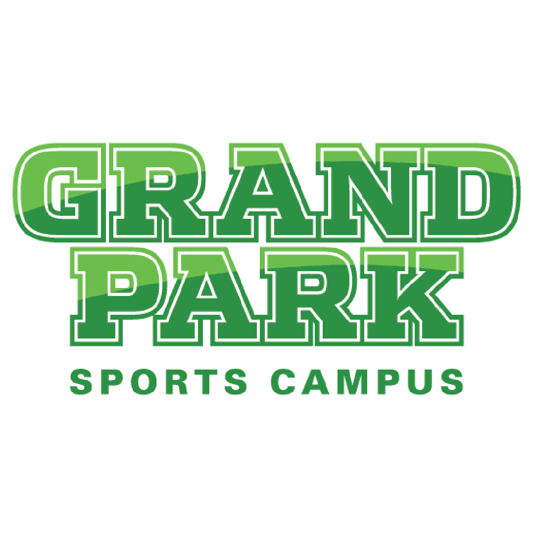 Grand Park Sports Campus logo with green bold lettering