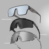 Three pairs of sunglasses labeled 'Omega Shades', 'Elevate', and 'Polarized' with Losreyes branding on a gray background.