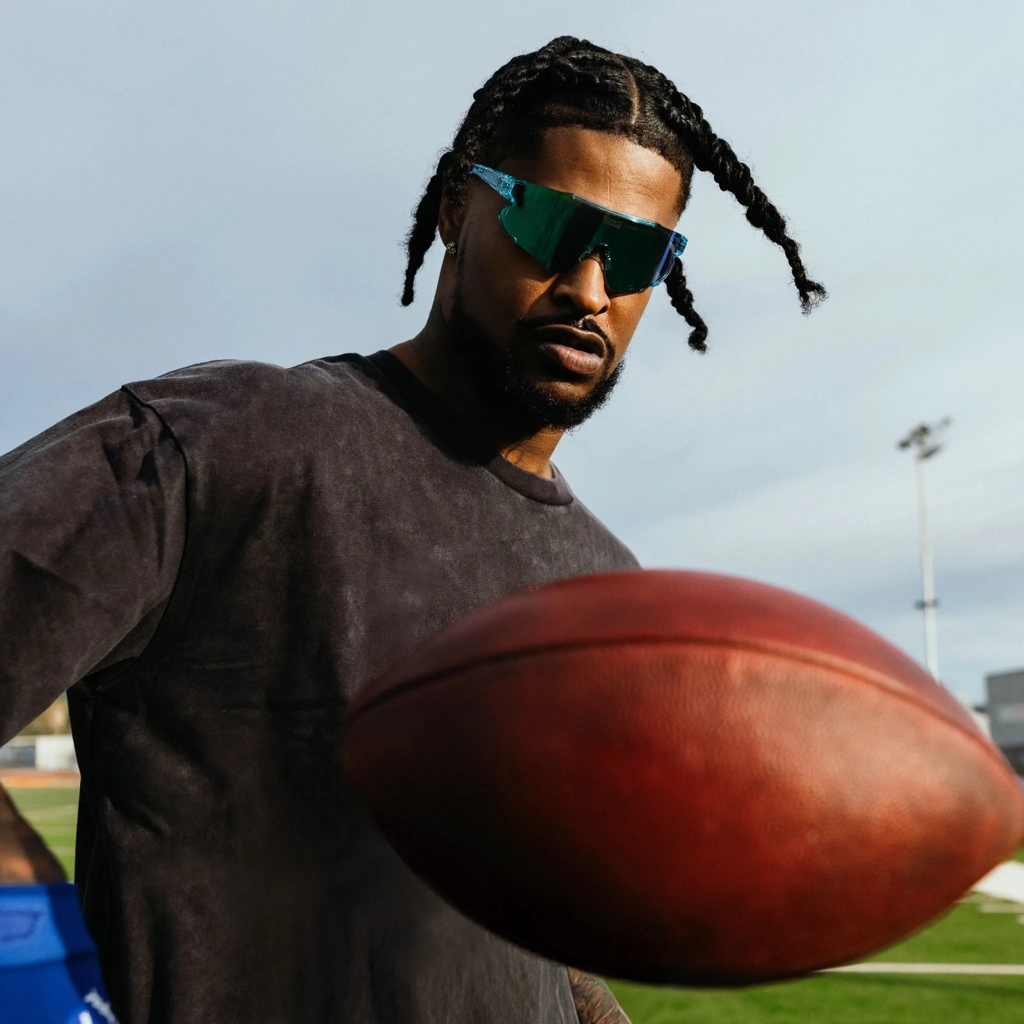 LosReyes Blue Raz Elevate collection football sunglasses Ross500