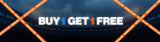 LosReyes BOGO is live, Buy 1 Get 1 Free on sport sunglasses with orange caution tape banner over a night baseball stadium