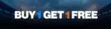 LosReyes Buy 1 Get 1 Free sport sunglasses sale banner with stadium lights at night