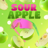 LosReyes Sour Apple sunglasses from the Candy Collection with pink-green frame and floating green apple slices