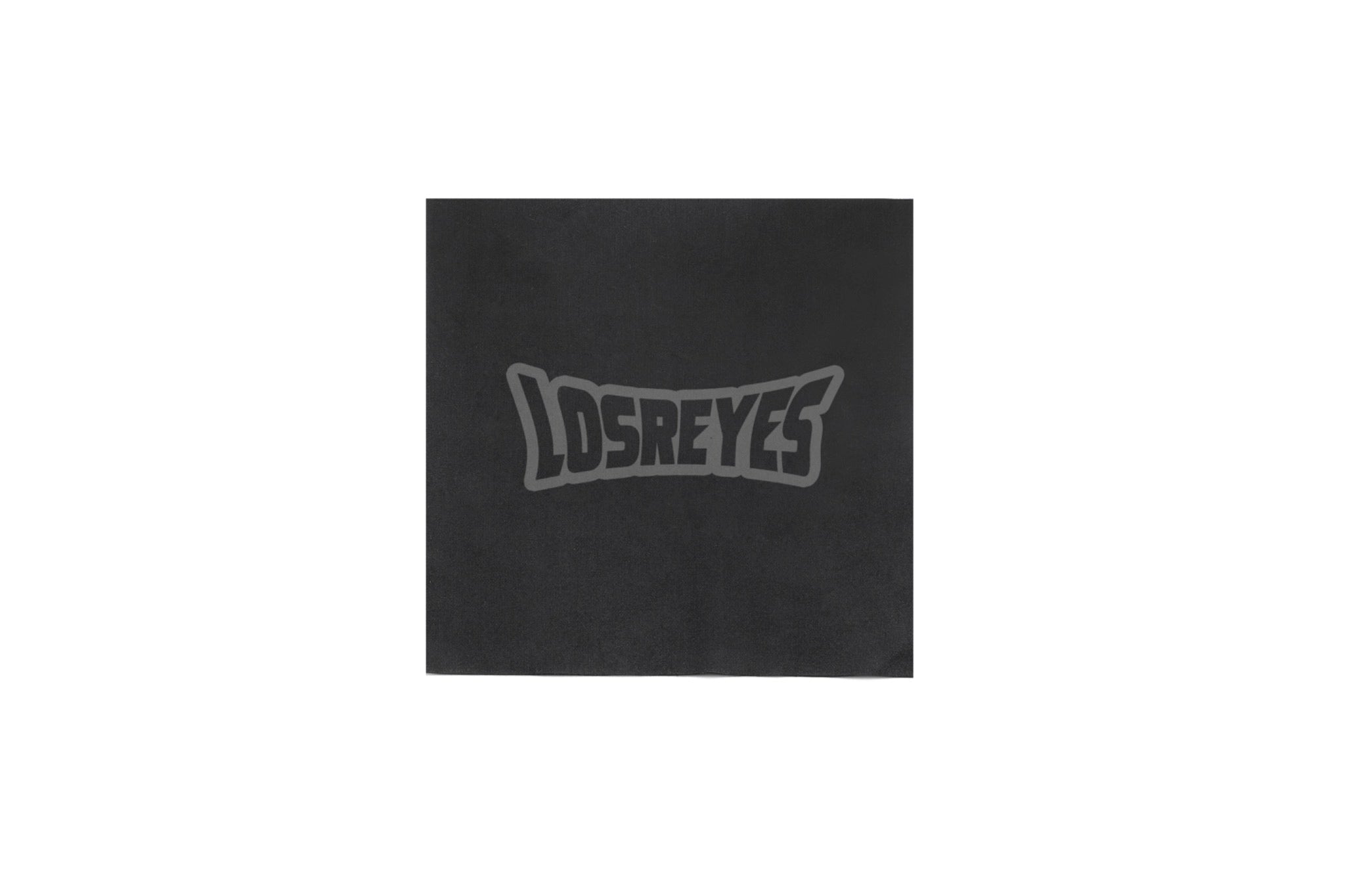 Black microfiber cleaning cloth with LosReyes logo in the center