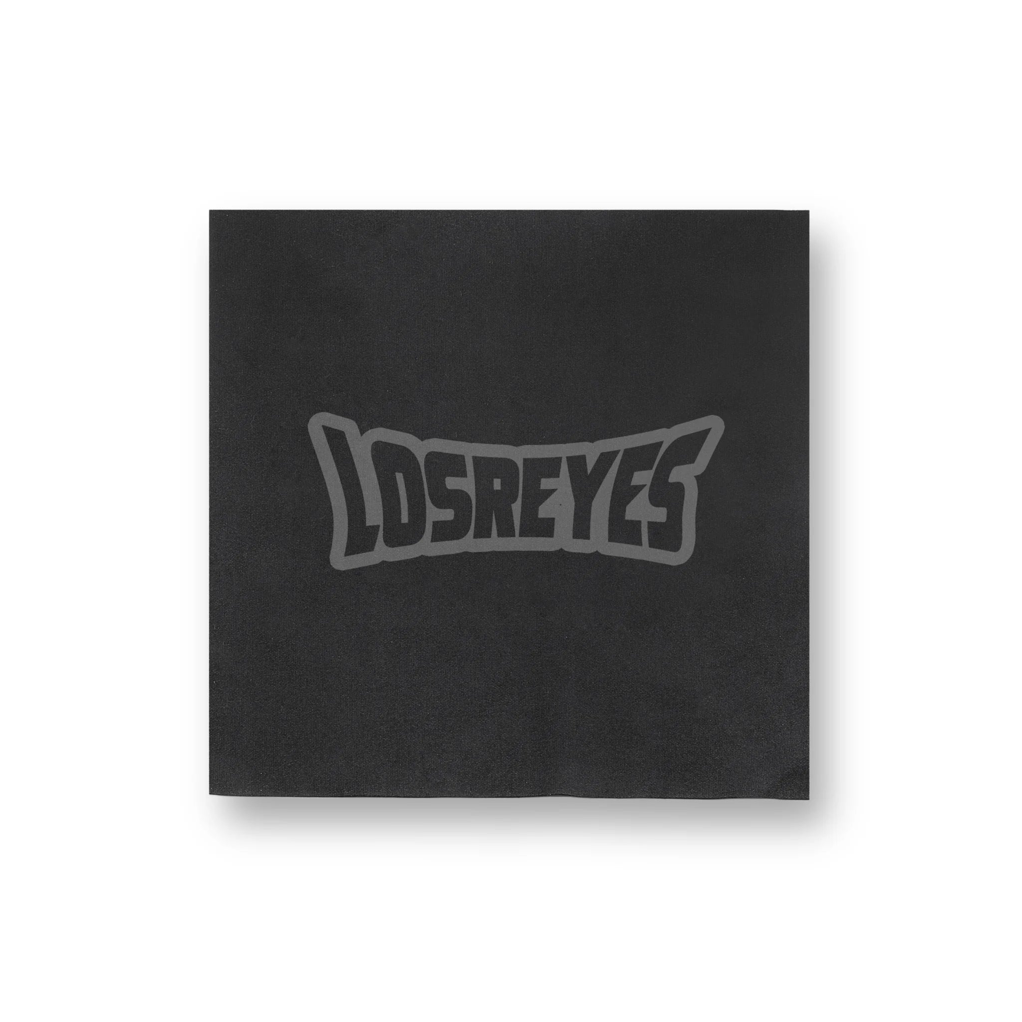 Black microfiber cleaning cloth with LosReyes logo in the center
