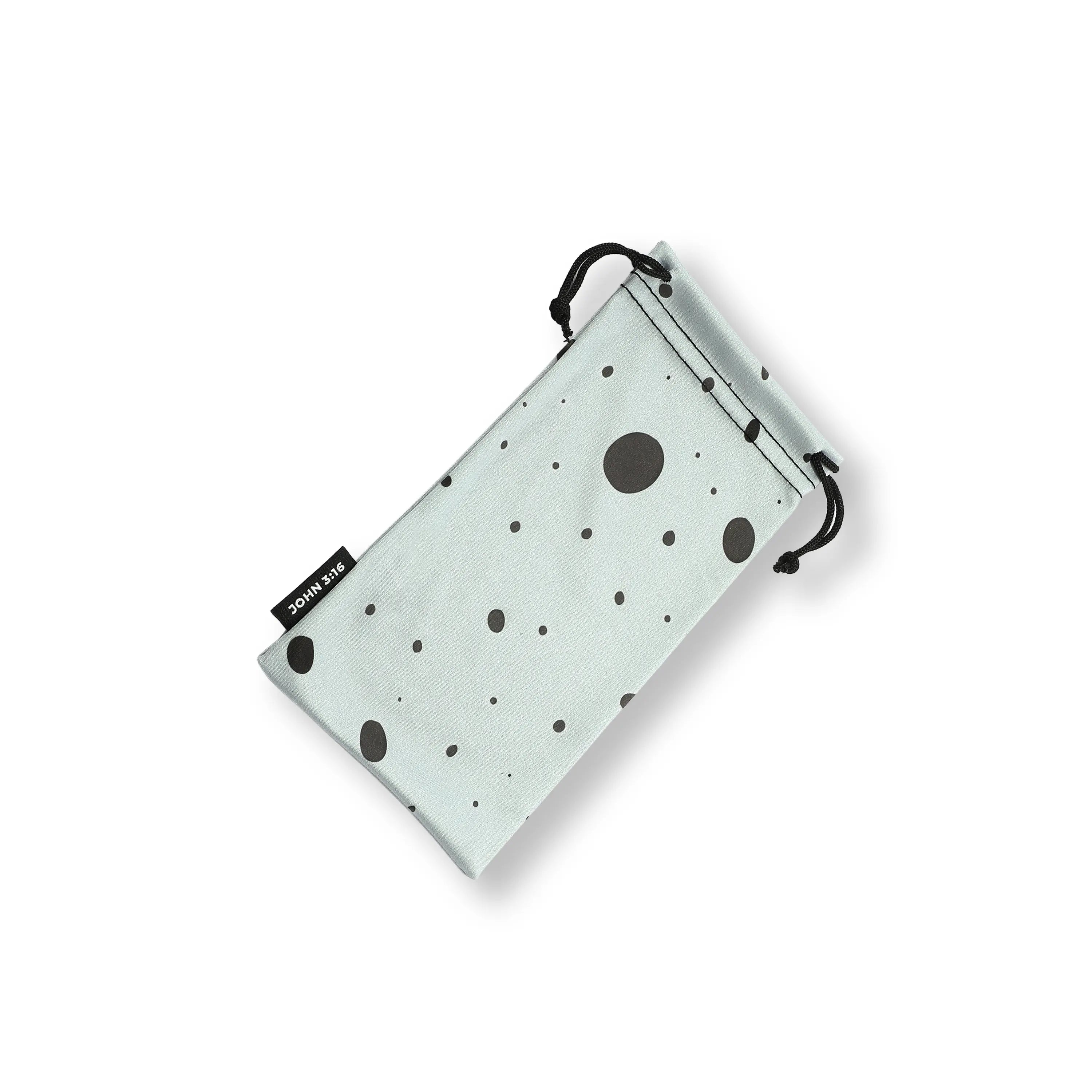 LOSREYES cookie microfiber sunglasses pouch with waffle cone print and logo, back view