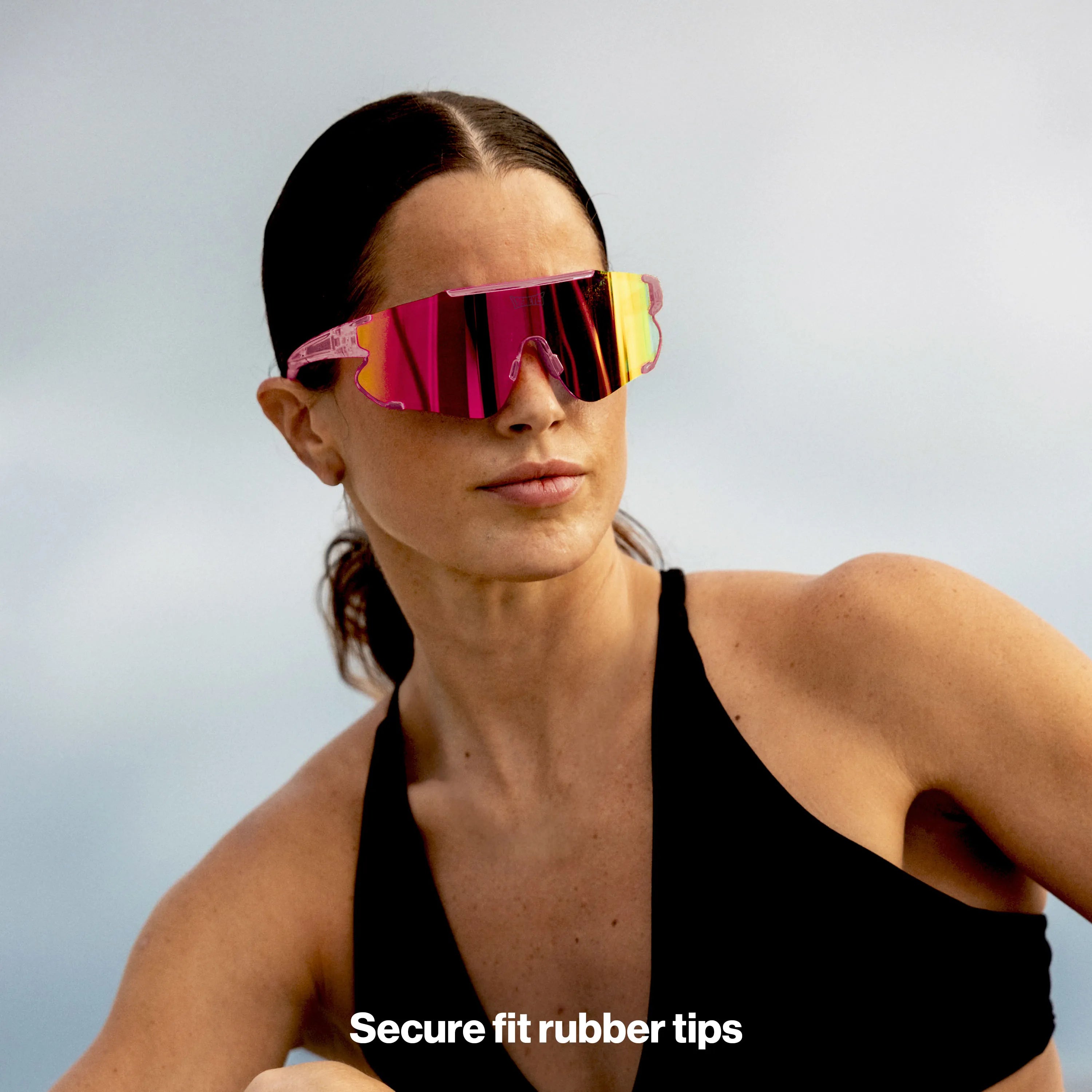 LosReyes Elevate Bubble Gum pink mirrored sport sunglasses — bold reflective style for running, cycling, and gym sessions.