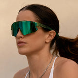 LosReyes Elevate Cactus green sunglasses for outdoor workouts and all-day wear — active lifestyle eyewear with mirrored green lenses.