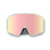 Front view of LosReyes Everest Cherry Blossom snow goggles with a wide mirrored lens for clear, fog-free vision.