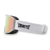 Side view of LosReyes Everest Cherry Blossom snow goggles showing the adjustable strap and helmet-compatible fit.