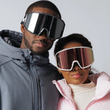 Adults wearing LosReyes Everest Collection snow goggles in studio