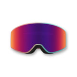 Front view of LosReyes Everest Youth Cotton Candy snow goggles featuring a wide mirrored lens for clear, fog-free vision.