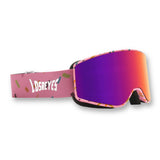Angled view of LosReyes Everest Youth Cream snow goggles showing the mirrored lens, comfort foam, and durable frame.