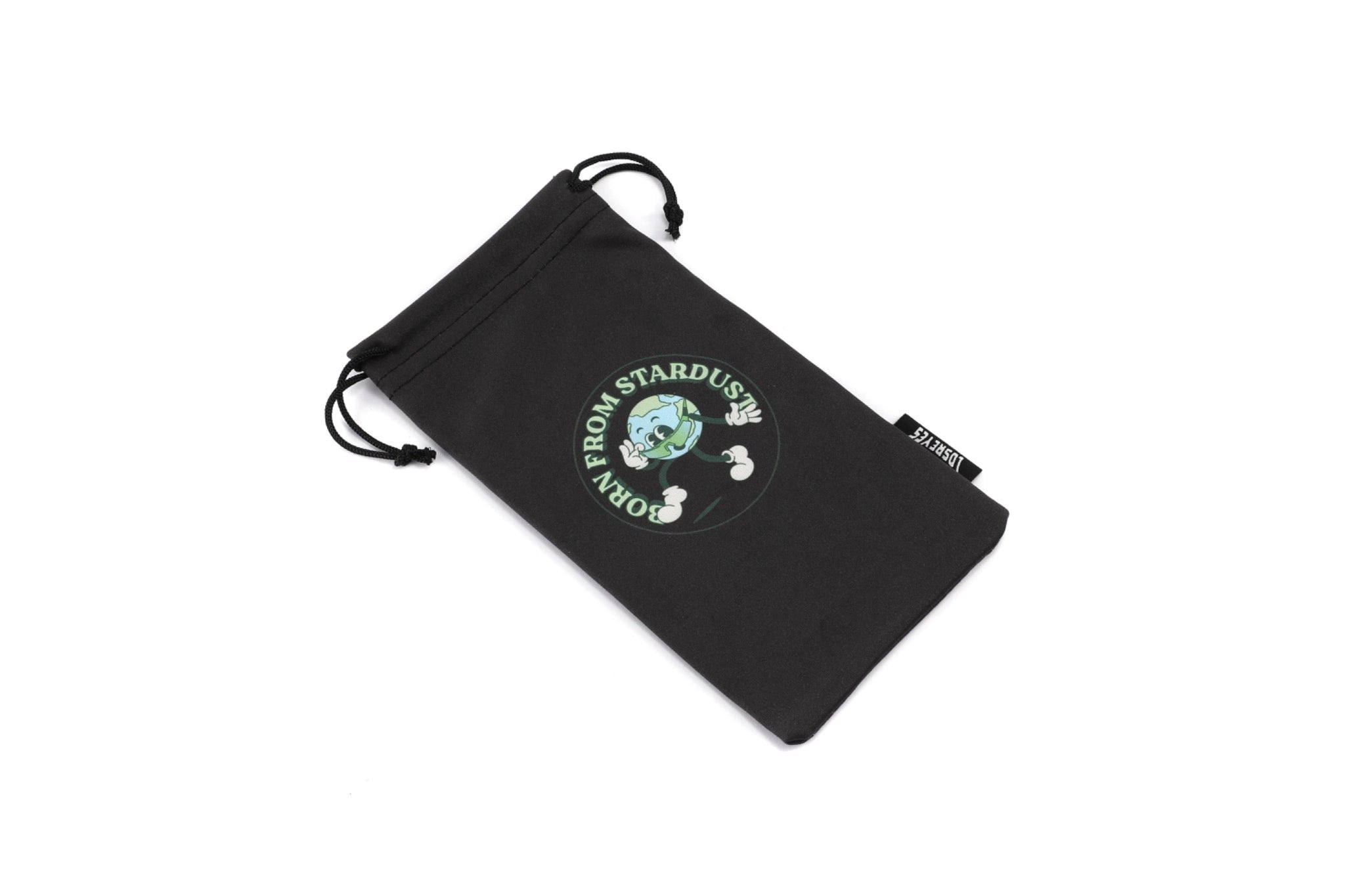 Earth inspired design from LosReyes Galaxy Collection on black sunglasses pouch
