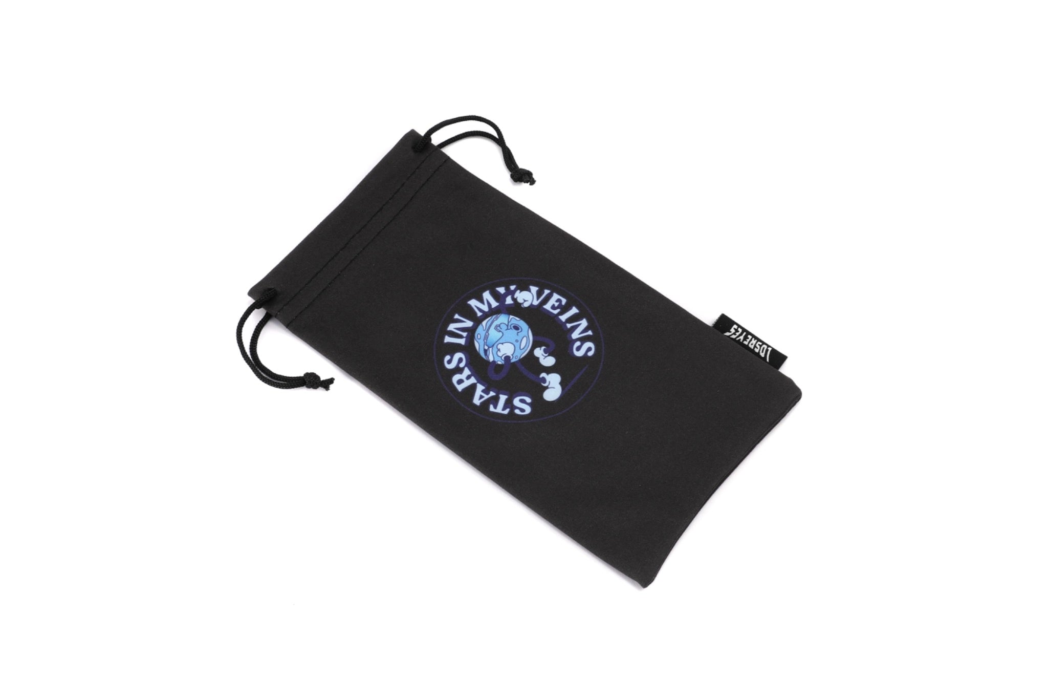 Neptune inspired design from LosReyes Galaxy Collection on black sunglasses pouch