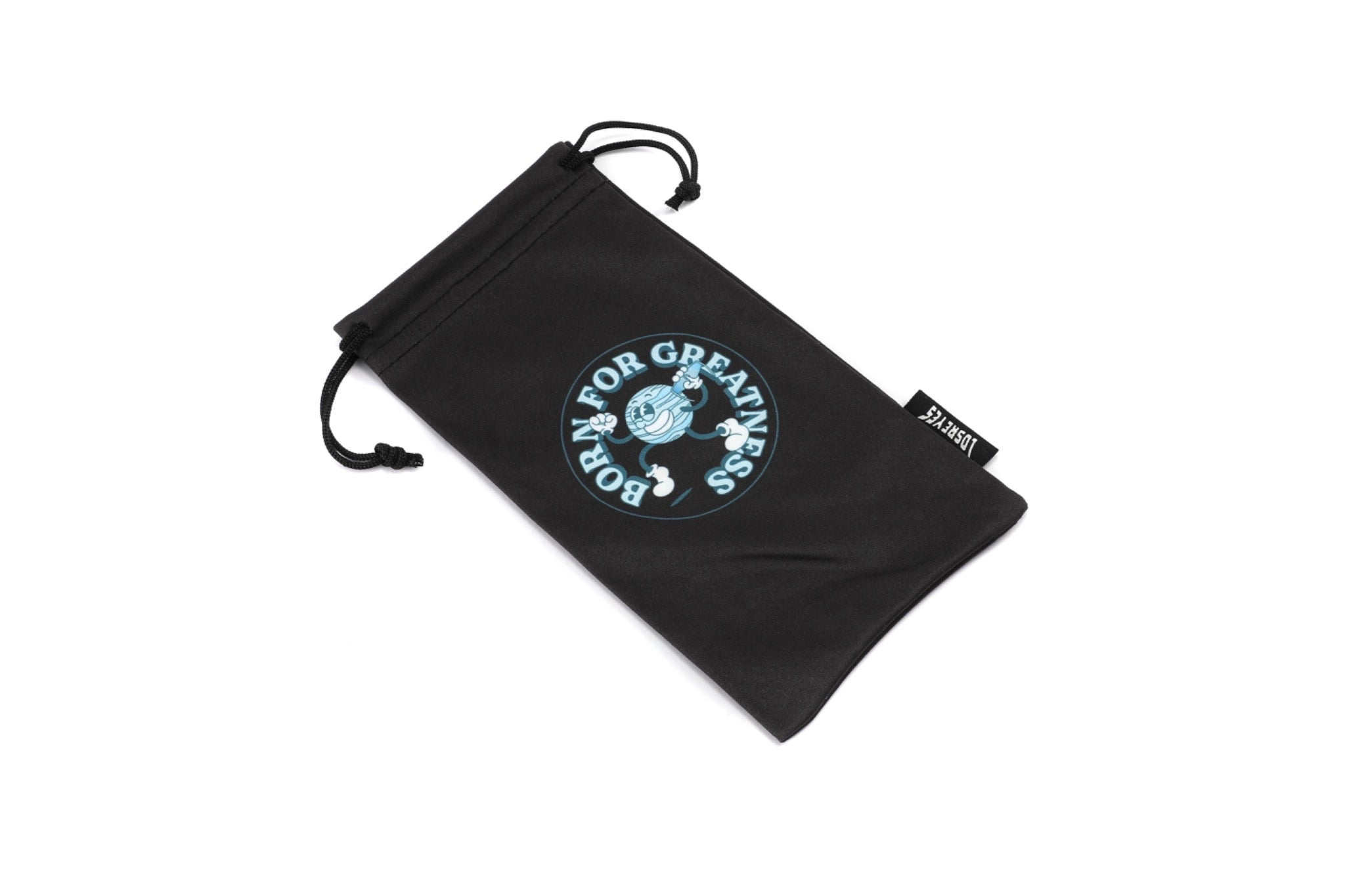 Uranus inspired design from LosReyes Galaxy Collection on black sunglasses pouch.