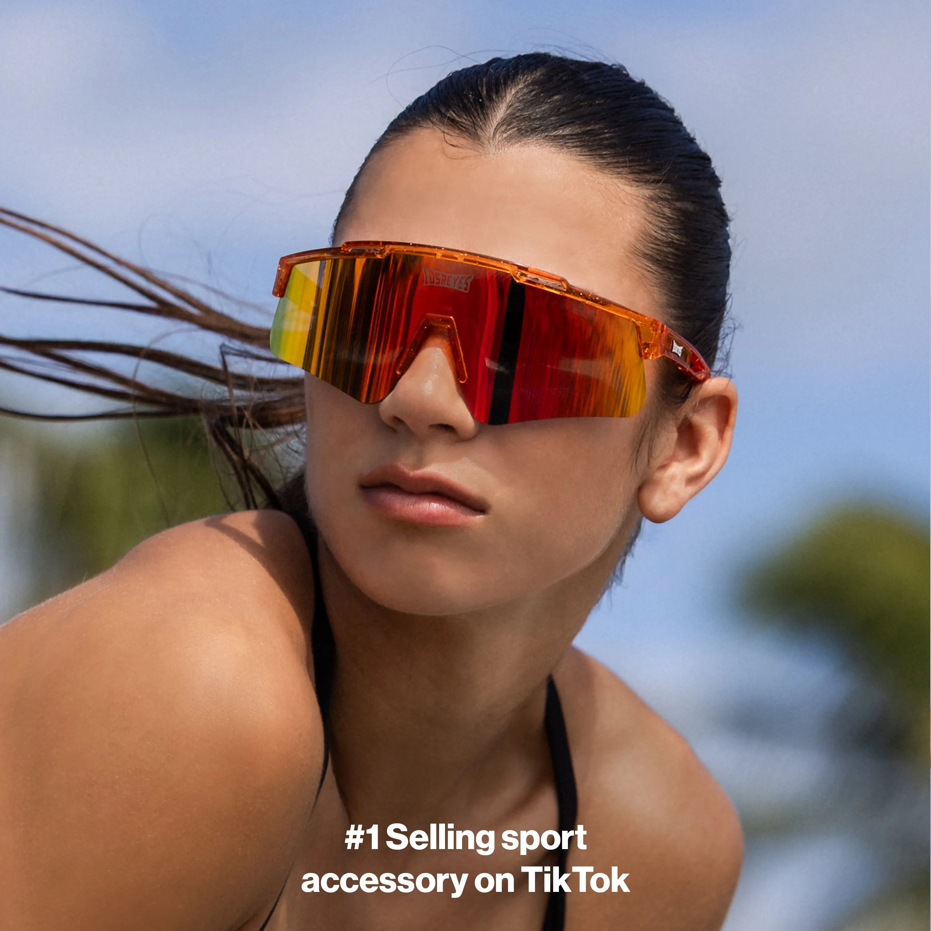 LosReyes Galaxy Prime Mars sunglasses with bold red mirror finish; durable sweatproof eyewear for running, gym sessions, and outdoor sports.