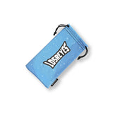 LOSREYES ice cube microbag in cool light blue with a frosty bubble print, a microfiber sunglasses pouch