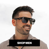 Man wearing LosReyes men's designer sunglasses with oversized black frames.
