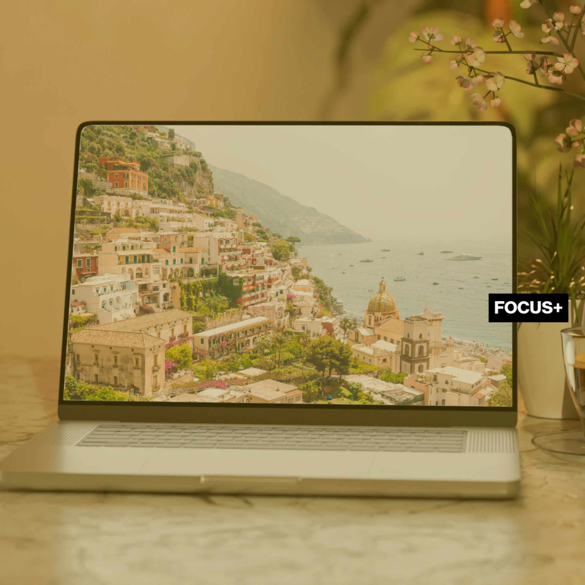 LosReyes OPUS blue light filtering lens comparison showing reduced glare and improved screen clarity while viewing a laptop display