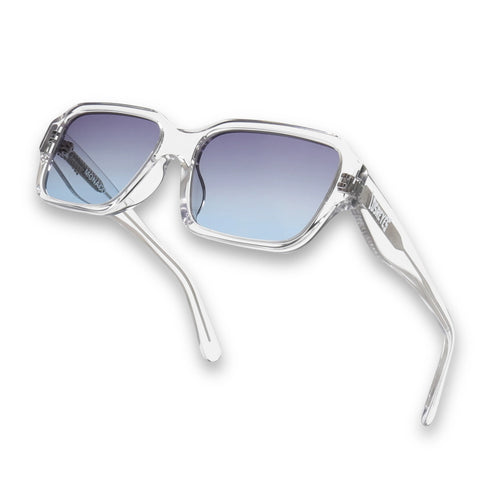 LosReyes OPUS Monaco transparent designer sunglasses with blue light and UV400 protection angled view