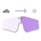 LosReyes photochromic replacement lens transitioning from clear to purple, adaptive tint with UV400 protection