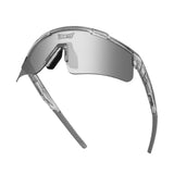 Hero angle of LosReyes Prime Galaxy Moon sports sunglasses highlighting UV400 mirrored lens, clear futuristic frame, and lightweight aerodynamic build made for baseball, training, and outdoor speed.