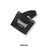 LosReyes PRIME Polarized mens sunglasses with a black lens beside the branded adult sunglasses pouch