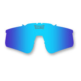 Blue mirrored PRIME polarized UV400 replacement lens for LosReyes goggles, front view