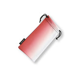 LOSREYES rocket pop microfiber sunglasses pouch with blue and pink drip print and logo, back view