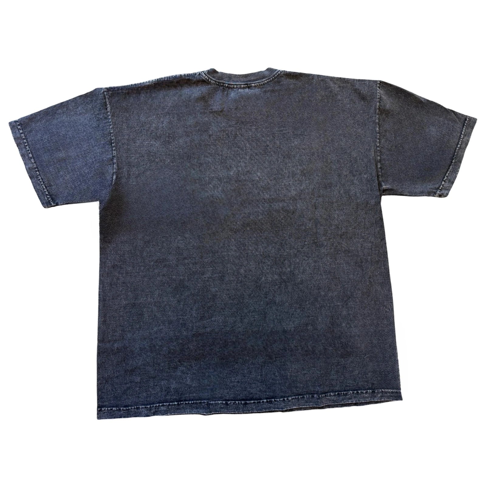 Back view of LosReyes Tyreek Hill vintage black T-shirt featuring heavyweight washed cotton, minimalist design, relaxed unisex silhouette, and faded streetwear finish