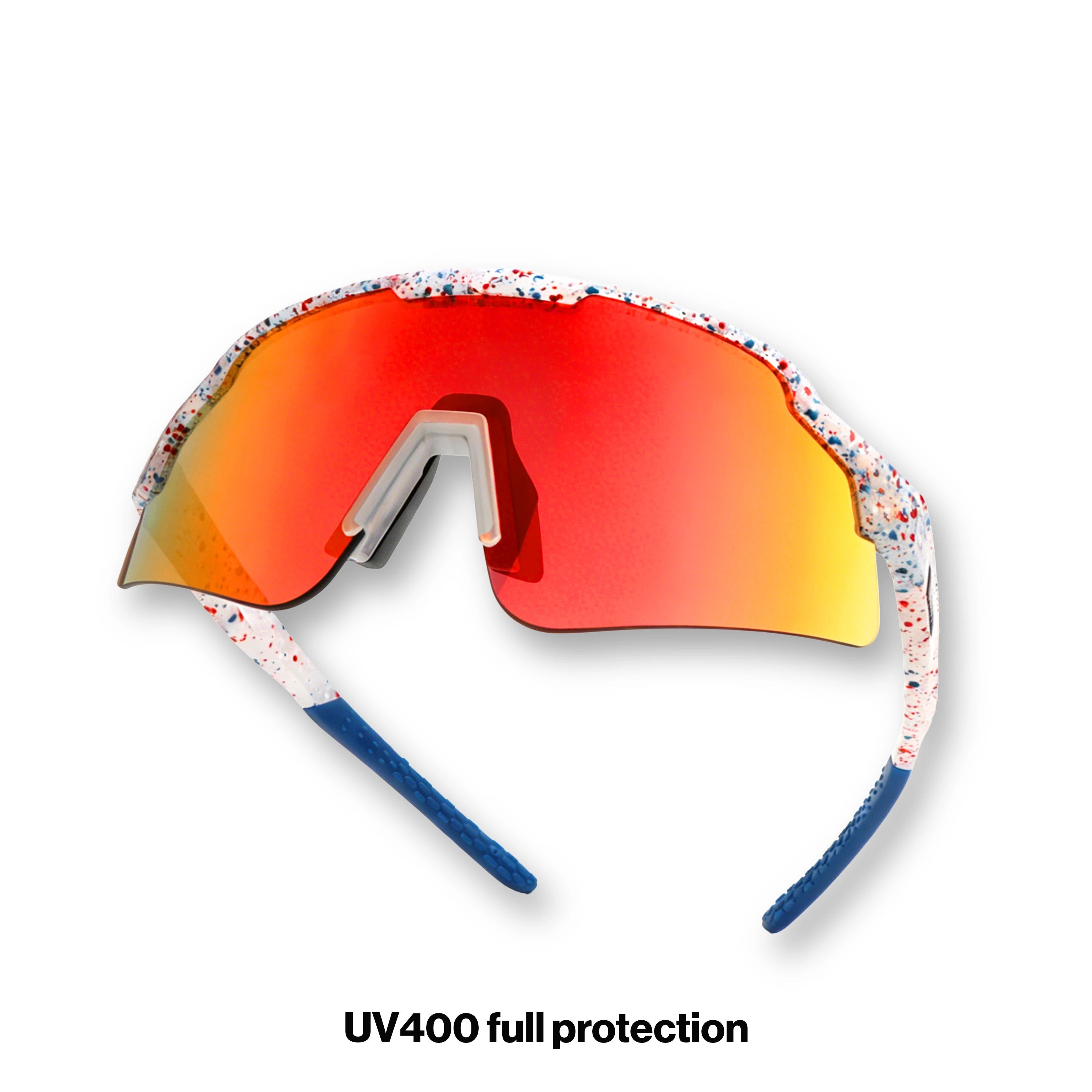 LOSREYES USA 250 Limited Drop 4th of July limited edition red white and blue sport sunglasses, hero angle view