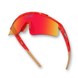 PRIME YOUTH Cream Red kids sports sunglasses from the Candy Collection with UV400 protection, lightweight TR90 frame, rubber grip ends, and replaceable lens for baseball, football, and running ages 3–12.
