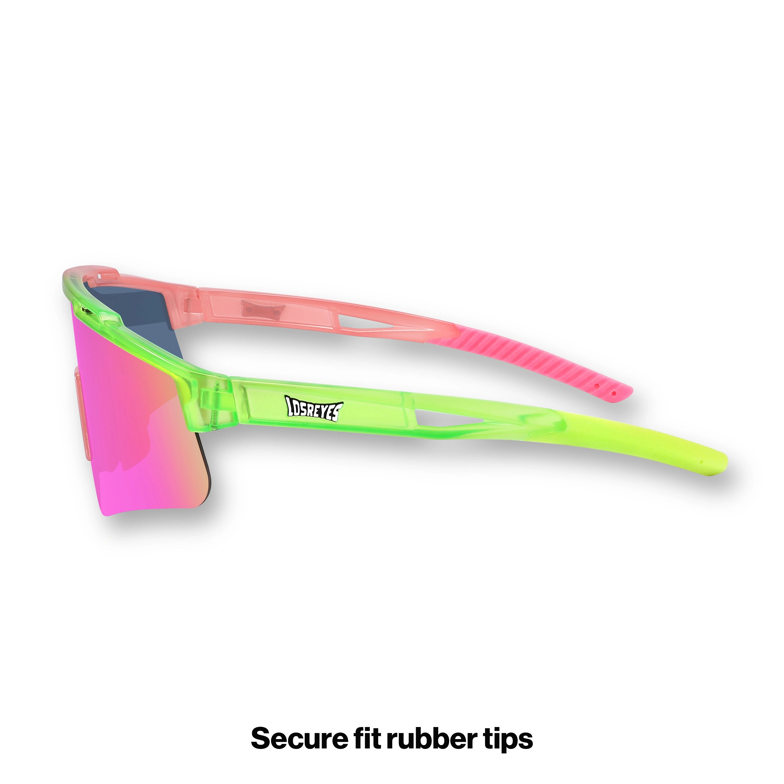 PRIME YOUTH Sour Apple kids athletic sunglasses from the Candy Collection featuring a flexible TR90 frame, UV400 lens, rubber ends, and no-slip fit for running, baseball, and football ages 3–12.